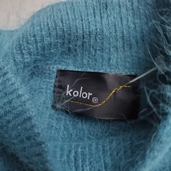 Women's Angora Sweater Cropped Style Torn Fringe Design Casual Dressy Cozy Fuzzy - Picture 3 of 9